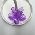 Elegante molletta per capelli a fiore viola traslucido per vacanze e acconciature - 8cm / Viola Trasparente