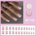 Pink gradient glitter press-on nails in medium square shape with glossy finish - Pink Ombre Shimmer (W1165) / 24Pcs (With Glue)