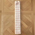 Rosa-weiß gestreifte Korallenvlies-Overknee-Socke mit süßer Cartoon-Stickerei - Einheitsgröße / Rosa Katze Gestreift / Rosa Gestreift