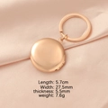 Rose gold round stainless steel locket keychain with mirror finish for DIY photos - Round Smooth Rose Gold Tone (mp252)