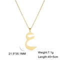 Golden titanium steel necklace featuring an Arabic letter pendant with a high-polished finish - Arabic Letter 18