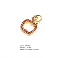 Close-up of apple pendant with orange cubic zirconia and measurement parameters - 21-Apple