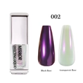 Mirror effect nail liquid 002 showing purple metallic finish on black base and green pearl - Ice Skin Magic Liquid 02 (Color 002)