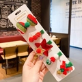5-piece Christmas hair clip set for girls with festive bows, stars, and snowman motifs - Style 3 Christmas Bowknot 5Pcs Set