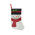Mini Christmas stocking with snowman print and red hanging ribbon for festive cutlery holder - Snowman