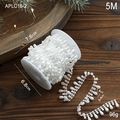 5M white teardrop faux pearl bead trim on spool for DIY Christmas tree decoration - White Water Drop Beads / 5 Meters
