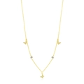 Funkelnde goldene Schmetterlingskette mit Zirkonia-Anhängern an einer S925 Silberkette - 925er Silber / Gold