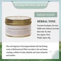 Golden tin scented candle Gold Coast scent with eucalyptus and lavender notes - Gold Coast / 80g