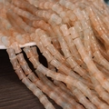 Bamboo shaped glass beads with orange ice crackle pattern for DIY jewelry making - 8x12mm Marbled Translucent Orange Blue (1Pc)