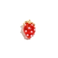 18K gold plated stainless steel strawberry fruit pendant for DIY jewelry making - Pearl Strawberry-Red