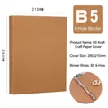 B5 Kraft paper binder notebook cover with 9-hole metal rings and 280x210mm dimensions - B5 Kraft Paper Shell (9-Hole)