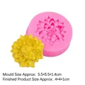 Pink silicone flower mold with petal details, mold size 5.5x5.5cm, finished size 4x4cm - 3# Sunflower Style / Pink