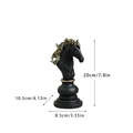 Nordic chess knight resin statue in black and gold with detailed size dimensions - Black Knight
