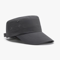 Dark grey quick-dry flat top military cap with metal air vents and adjustable strap - Adjustable / Dark Gray(25M001)