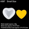 Small grid heart silicone mold for candles and soap with yellow finished product display - Small / Clear