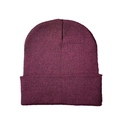 Classico berretto in maglia bordeaux con risvolto per calore invernale e stile minimalista - Bordeaux