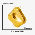 Macro di orecchini geometrici irregolari dorati con misure di dimensioni e peso - Oro