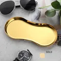 Minimalist gold stainless steel kidney shaped jewelry tray for luxury accessories - Stainless Steel / Glasses Shape Gold (18*8.5cm)