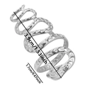Anello a serpente regolabile in acciaio inossidabile argento con trama a scaglie e design - Anello Serpente / Color Acciaio
