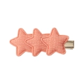 Roze ster-vormige haarclip van stof met gouden metalen basis voor meisjes - Lichtroze
