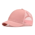 Rosa atmungsaktive Mesh Trucker Cap mit kurzem Schirm und Baumwoll-Frontpanels - Verstellbar / Rosa