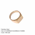 Minimalistische geometrische roestvrijstalen ring met een luxe 18k vergulde afwerking voor haar - US 5 / Vierkante Zegel Stijl (YJ35609) / Goud