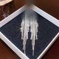 Exquisite S925 sterling silver long tassel earrings with sparkling zircon fringe - E0257 Silver Needle (Butterfly Full Diamond Tassel Silver)