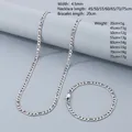Minimalist 4.5mm stainless steel curb chain with precise edge-cut finish for men - 4.5mm Steel Silver Beveled Figaro 3-1