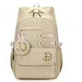 Minimalistischer beiger wasserdichter Rucksack mit großer Kapazität und rundem Anhänger - 49*35*23cm / Hellbeige