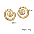 Pendientes de espiral dorados de 18k con 28mm de diámetro y un peso de 7,1g - Dorado