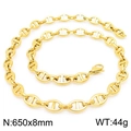 8mm wide golden pig nose anchor chain necklace in 650mm length for men and women - Gold-650x8mm(KN228515-Z)