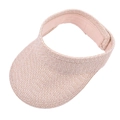 Women's foldable straw sun visor hat for summer beach wear with breathable open top design - Pink
