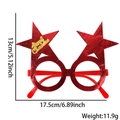 Red star Christmas glasses frame with Merry Christmas text, size 13x17.5cm - Red Star