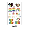 Glitter butterfly and heart temporary tattoo stickers in rainbow gradient finish style - JX-87