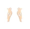 Minimalist rose gold bird stud earrings featuring a hollowed-out animal design for women - Rose Gold