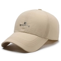 Breathable khaki sports baseball cap with quick-dry fabric and logo detail - Adjustable / Khaki