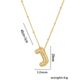 18K gold plated necklace with micro-pave zircon letter J pendant on white background - Gold Color Letter J with Zirconia
