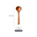26.5cm Teak wood oil spoon with long handle and hanging hole for kitchen cooking - Oil Ladle