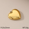 Polished golden stainless steel heart pendant in 23x23mm size for DIY jewelry making - Large Heart Style(KLJ2577-Z)