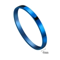 Bracciale blu in acciaio al titanio 6mm di larghezza con finitura in metallo spazzolato - 6mm di Larghezza / Blu