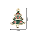 Golden Christmas tree alloy pendant with green enamel and 2.6cm height measurement - 2367 Dotted Green Tree