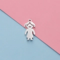 Polished silver girl shaped titanium steel pendant for DIY jewelry and necklaces - Girl - Steel Color