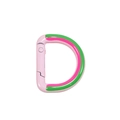 D-ring spring buckle keychain connector in pink, green and rose red color block - Pink & Green