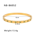 Detailed view of 18K gold plated modular bracelet with inlaid green cubic zirconia - Green Zirconia Inlaid Style (NB-B6052)