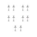 Set of 10 silver metal cross connector charms for DIY bracelets and earring making - Simple Cross Style (5#) / 10 Pieces Pack / Silver