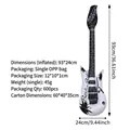 Inflatable 93cm black and white rock-n-roll guitar toy made of eco-friendly PVC - Guitar 95CM / White