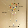 Golden heart crystal suncatcher with star prisms for car and home decor hanging - Colorful Heart