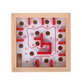 Labyrinthe en bois pour enfants avec chemins rouges et bille pour la concentration - Style base blanche / Style Personnalisé