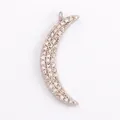 Sparkling crescent moon charm with white cubic zirconia stones for DIY jewelry - Silver Full Zircon Moon