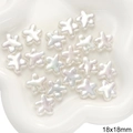 Weiße sternförmige Perlen mit irisierendem Finish für DIY-Schmuck, Größe 18x18mm - Stil 90 Fünfblättrige Blume 18x18mm Weiß 2 Stk./Packung